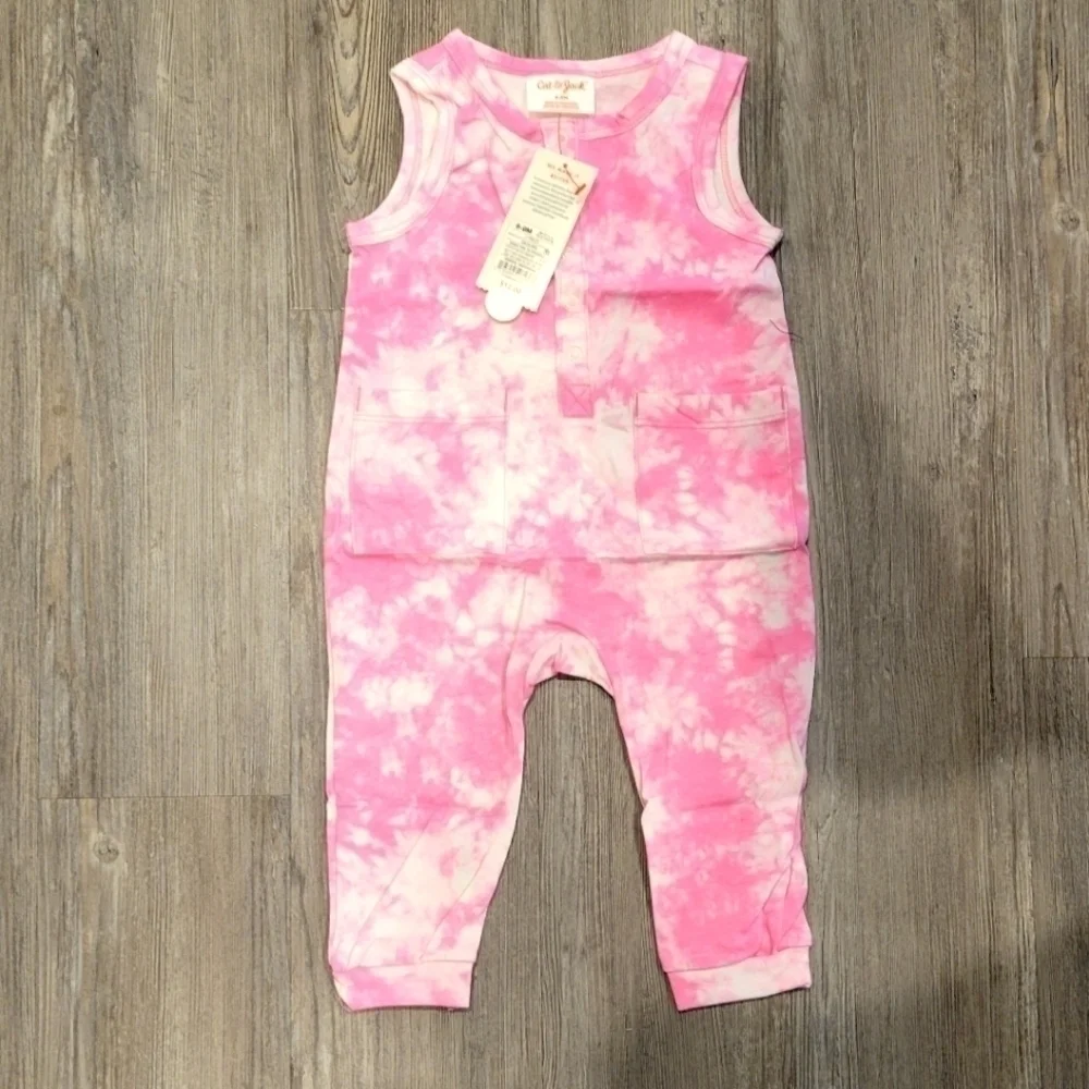 6-9 months | Cat & Jack Tie-dye Pink Romper